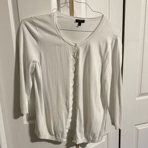 Talbots Cream Button-Front Cardigan